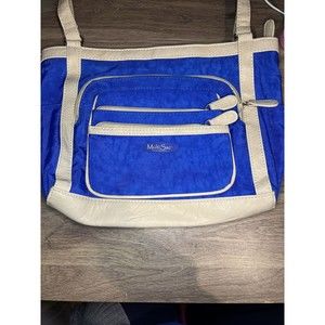 NWOT MultiSac Omega Shopper Tote Bag Purse Blue Double Handle IPAD Friendly